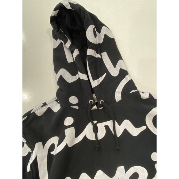 Champion Spell Out All Over Print Graphic Hoodie Men's Size L - Picture 3 of 7